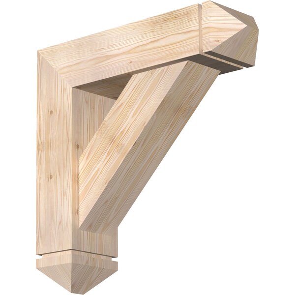 Ekena Millwork Traditional Arts and Crafts Smooth Bracket w/ Offset Brace, Douglas Fir, 7 1/2"W x 28"D x 28"H BKT0806X28X28TRA03SDF - main